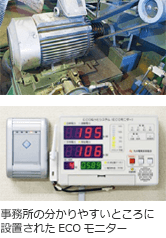 事務所の分かりやすいところに設置されたECOモニター